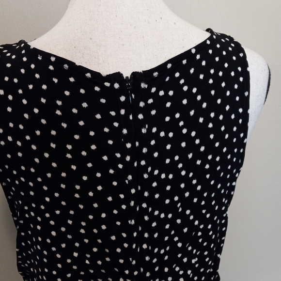 Ann Taylor Polka Dot Gathered Sleeveless Dress Womens Sz 10 (Cut Shorter) - Picture 4 of 5